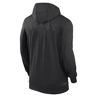 Sweat à capuche léger entièrement zippé Nike Texas Rangers Authentic Collection Travel Performance pour homme, noir