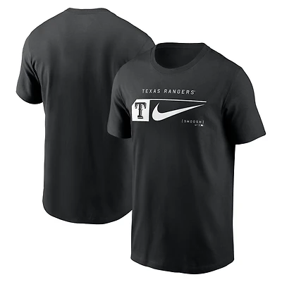 T-shirt Nike Texas Rangers noir pour homme avec logo Swoosh.