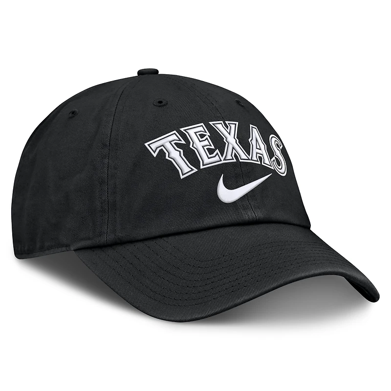 Casquette ajustable Nike Texas Rangers Primetime Club noire pour homme