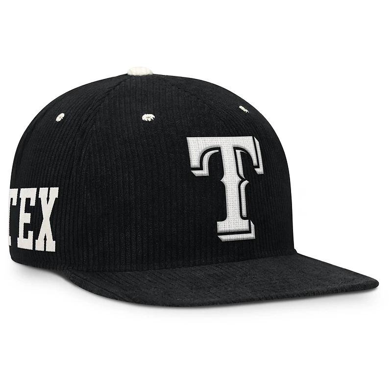 Men's Nike Black Texas Rangers Pro Corduroy Structured Snapback Hat