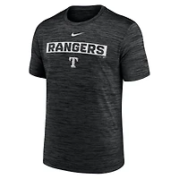 T-shirt Nike Velocity Dri-FIT noir pour homme, Texas Rangers