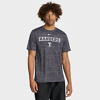 T-shirt Nike Velocity Dri-FIT noir pour homme, Texas Rangers