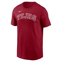 Men's Nike Brandon Nimmo Red Texas Rangers 2026 City Connect Name & Number T-Shirt