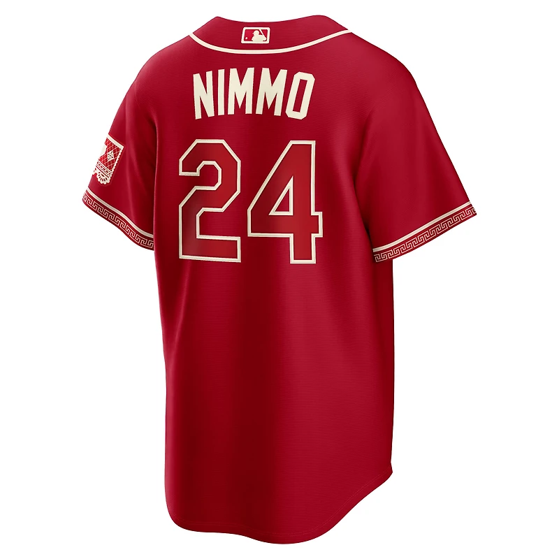 Maillot Nike Brandon Nimmo rouge Texas Rangers 2026 City Connect Stadium pour homme