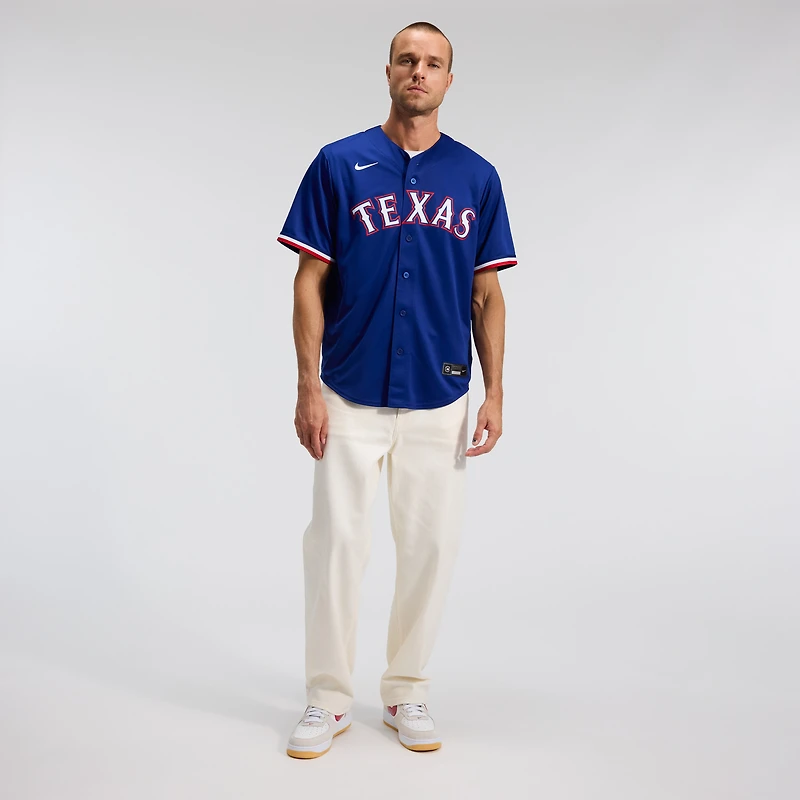 Maillot réplique alternatif bleu clair Nike Corey Seager des Texas Rangers pour homme