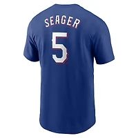 T-shirt Nike Corey Seager Royal Texas Rangers Fuse pour homme avec nom et numéro