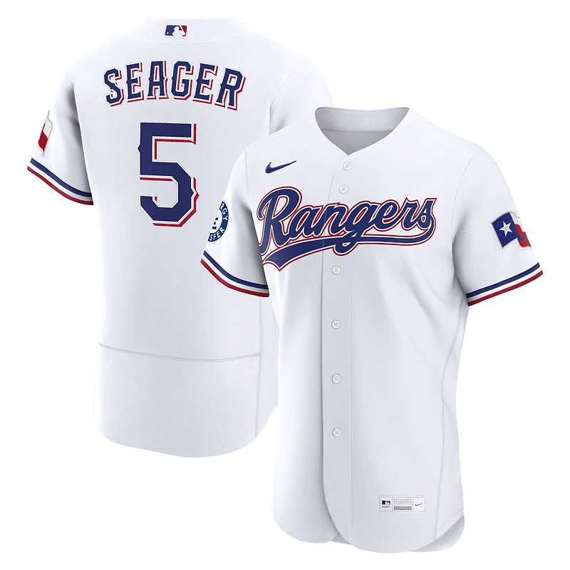Men's Nike Corey Seager White Texas Rangers Home Authentic Sponsor Patch Jersey
