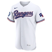 Maillot authentique domicile Nike Corey Seager blanc des Texas Rangers pour homme, avec patch de sponsor