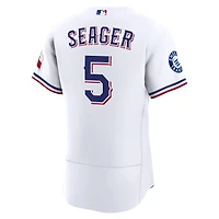 Men's Nike Corey Seager White Texas Rangers Home Authentic Sponsor Patch Jersey