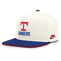 Casquette snapback Nike crème/bleu roi Texas Rangers Cooperstown Pro Dri-FIT pour homme