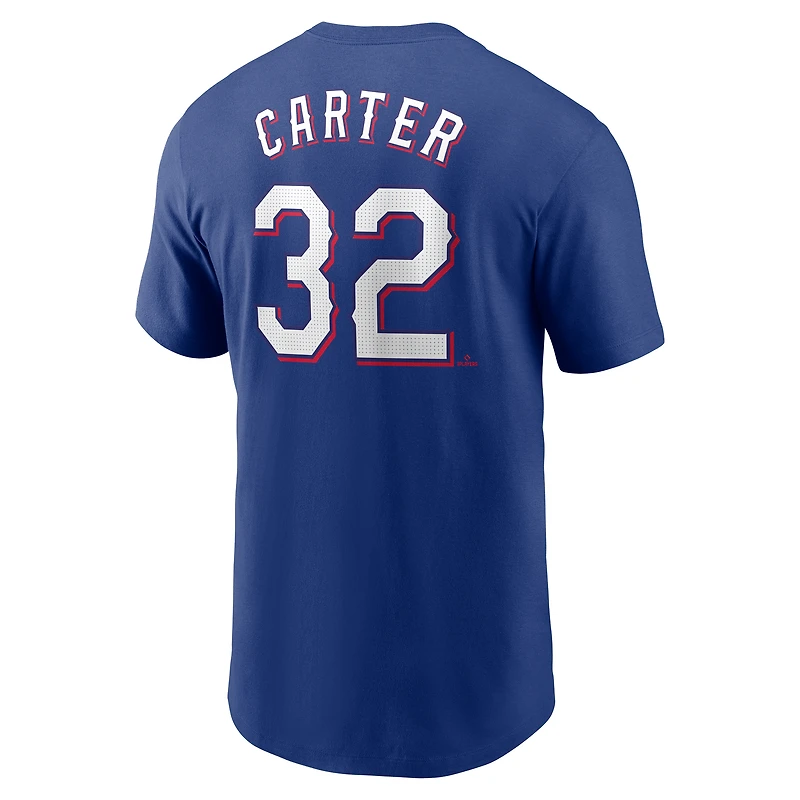 Men's Nike Evan Carter Royal Texas Rangers Fuse Name & Number T-Shirt