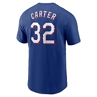 Men's Nike Evan Carter Royal Texas Rangers Fuse Name & Number T-Shirt
