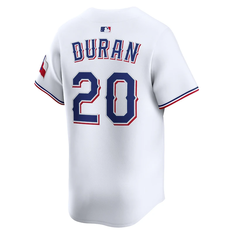Men's Nike Ezequiel Duran White Texas Rangers Home Limited Player Jersey