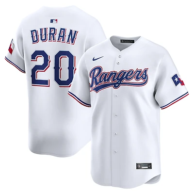 Men's Nike Ezequiel Duran White Texas Rangers Home Limited Player Jersey