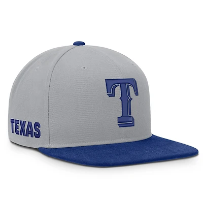 Men's Nike Gray/Royal Texas Rangers Primetime Pro Dri-FIT Snapback Hat