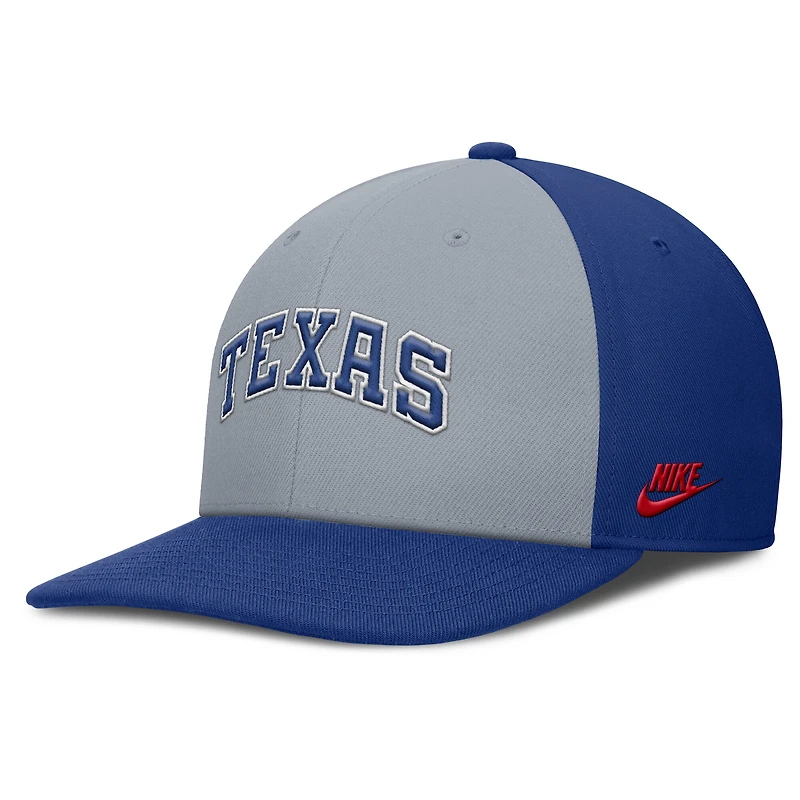 Men's Nike Gray/Royal Texas Rangers Pro Performance Snapback Hat