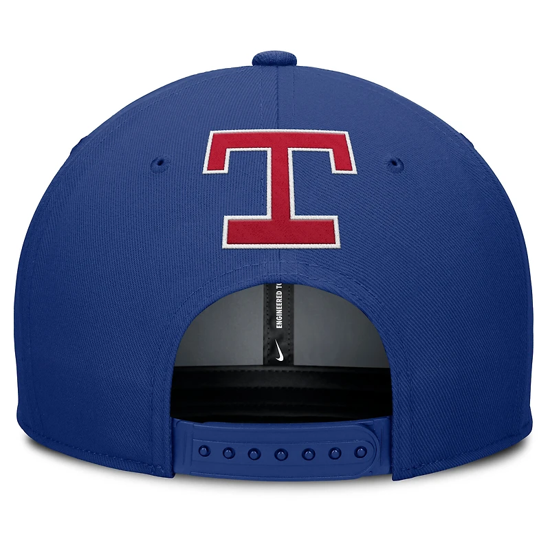 Casquette Snapback Nike Texas Rangers Pro Performance pour homme Gris/Bleu royal