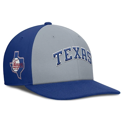 Casquette Snapback Nike Texas Rangers Pro Performance pour homme Gris/Bleu royal