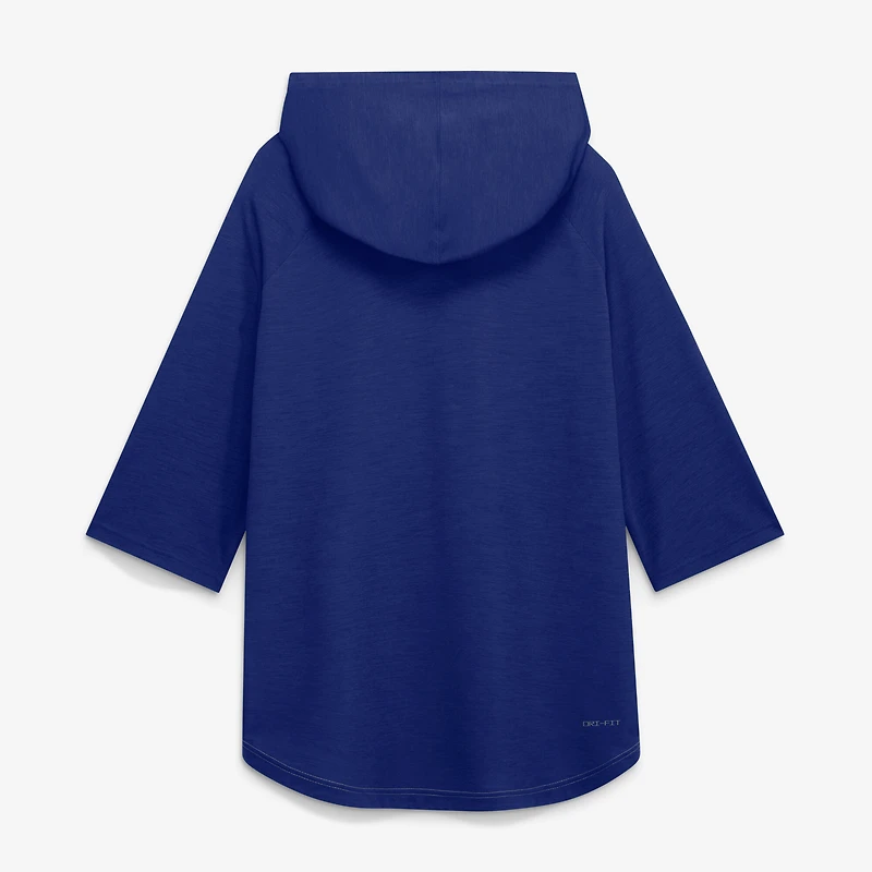 Men's Nike Gray Texas Rangers Authentic Collection Flux Dri-FIT Raglan 3/4-Sleeve Hooded T-Shirt