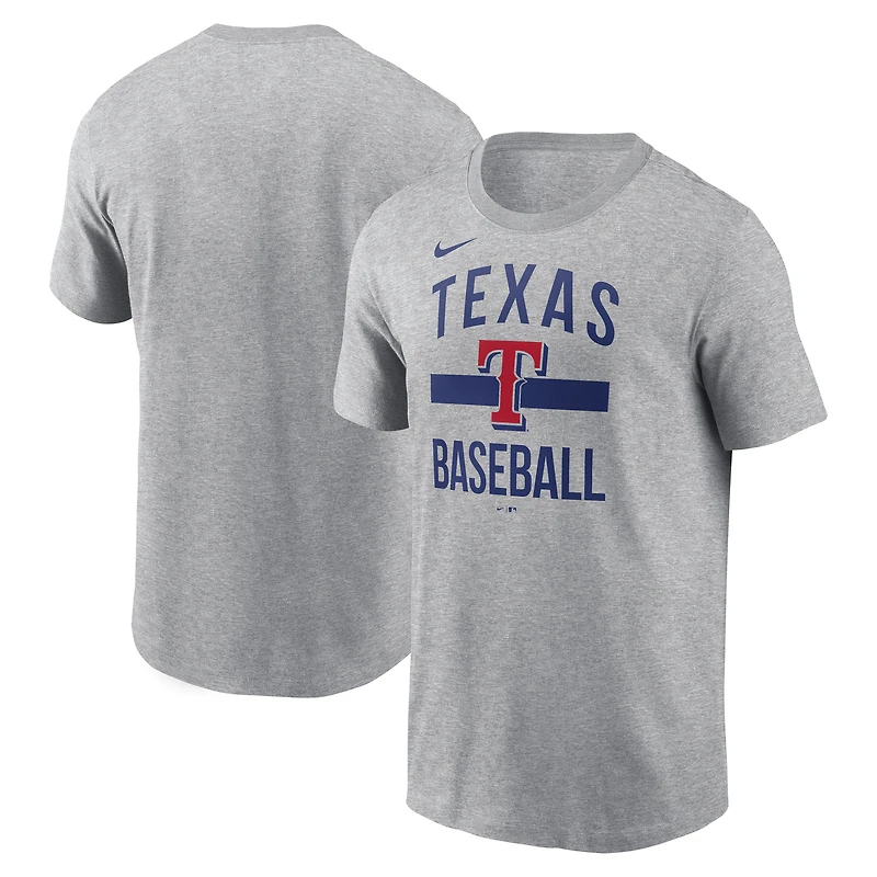 Men's Nike  Heather Gray Texas Rangers Arched T-Shirt