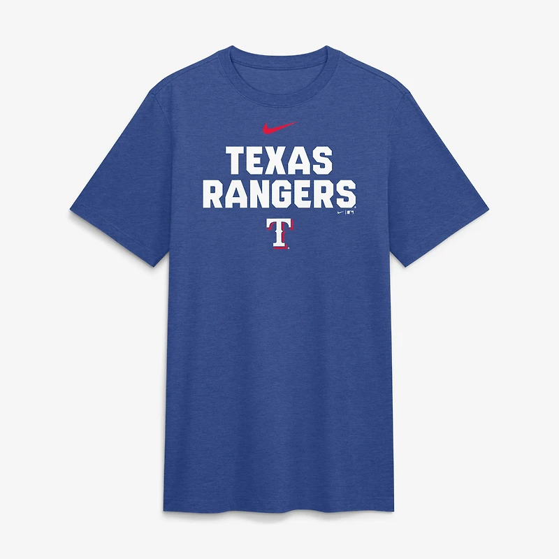 Men's Nike Heather Royal Texas Rangers Stacked Tri-Blend T-Shirt