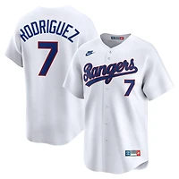 Maillot Nike Ivan Rodriguez blanc pour homme, collection limitée Texas Rangers, modèle rétro Cooperstown