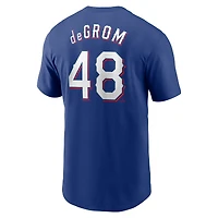 Men's Nike Jacob deGrom Royal Texas Rangers Fuse Name & Number T-Shirt