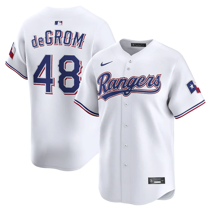 Maillot Nike Jacob deGrom blanc domicile des Texas Rangers pour homme