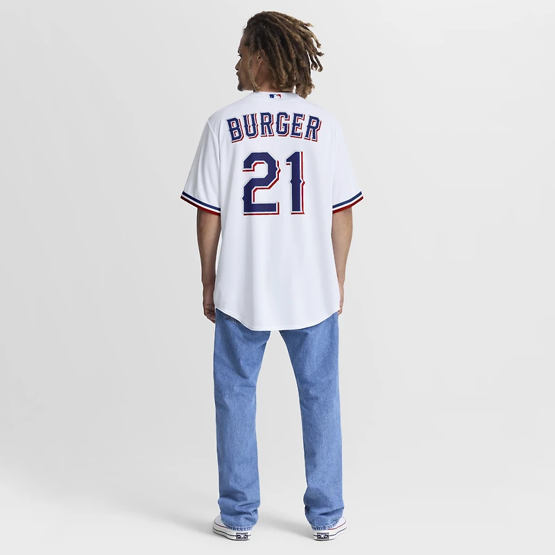 Men's Nike Jake Burger White Texas Rangers Home Replica Jersey