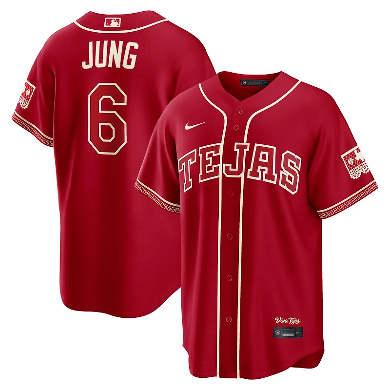 Maillot Nike Josh Jung rouge Texas Rangers 2026 City Connect Stadium pour homme