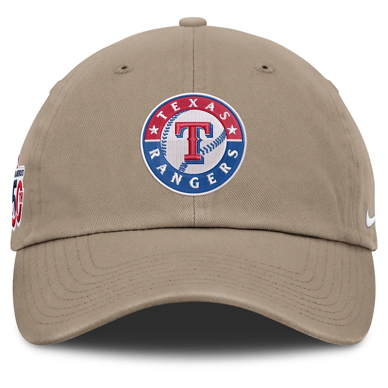 Casquette ajustable Nike kaki Texas Rangers pour homme, célébrant le 250e anniversaire du club américain