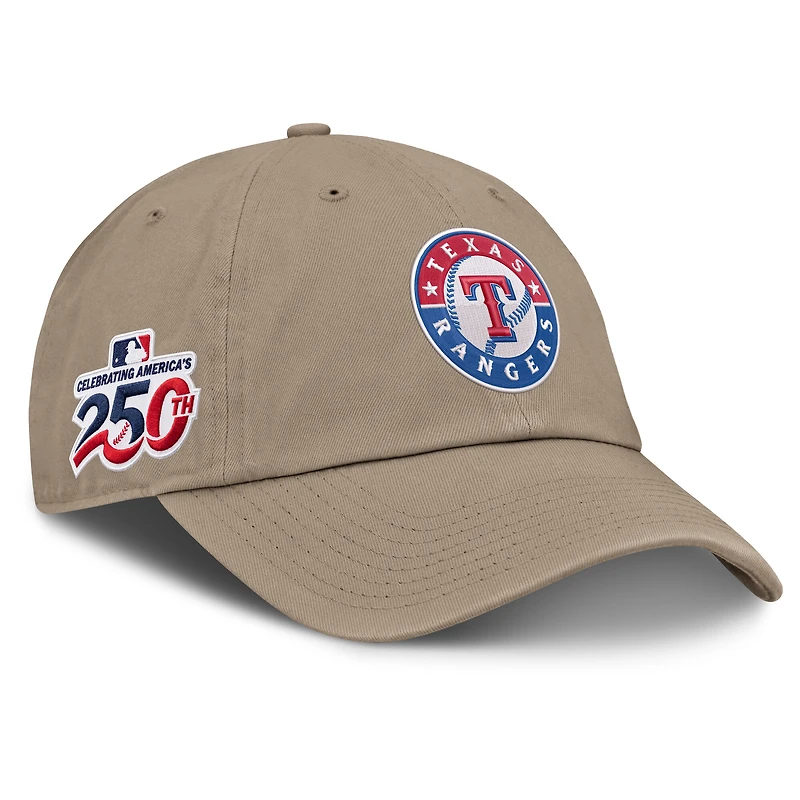 Men's Nike Khaki Texas Rangers Celebrating America's 250th Club Adjustable Hat