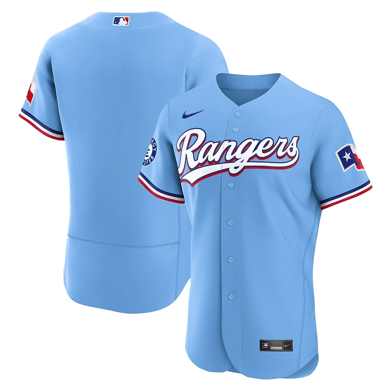 Men's Nike Light Blue Texas Rangers Alternate Authentic Jersey