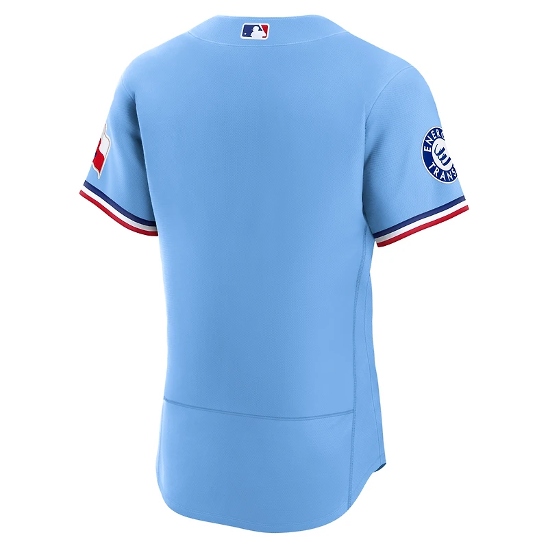 Maillot authentique alternatif bleu clair Nike Texas Rangers pour homme