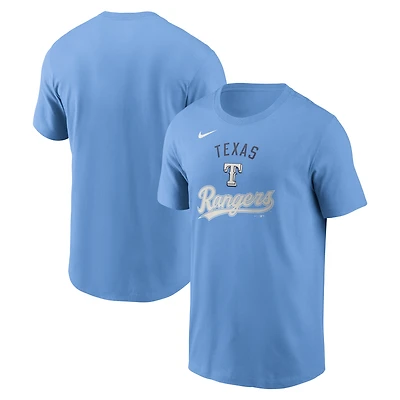 T-shirt Nike bleu clair pour homme Texas Rangers Early Innings Stack