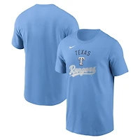 Men's Nike Light Blue Texas Rangers Early Innings Stack T-Shirt