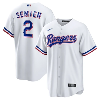 Maillot de joueur réplique à domicile Nike Marcus Semien des Texas Rangers pour hommes, blanc