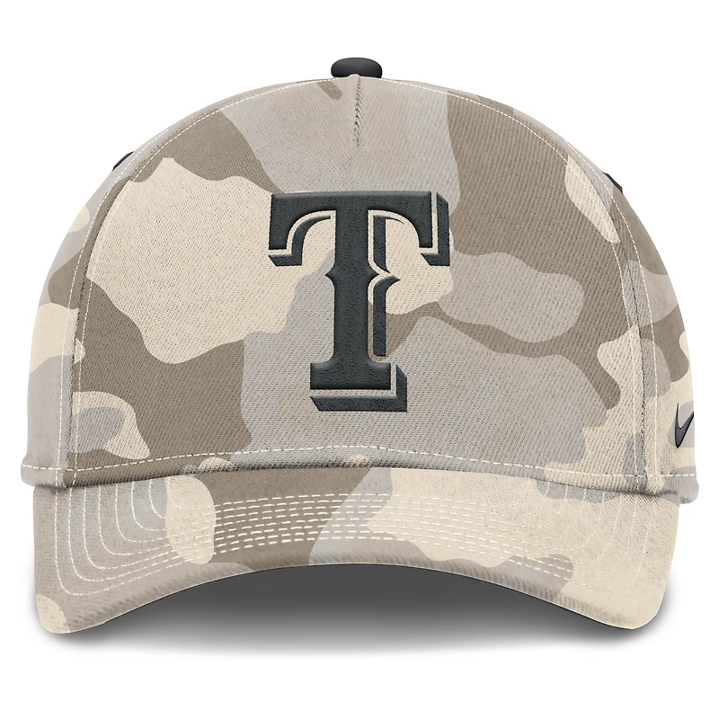 Men's Nike Natural Texas Rangers Camo Pack Rise Adjustable Hat