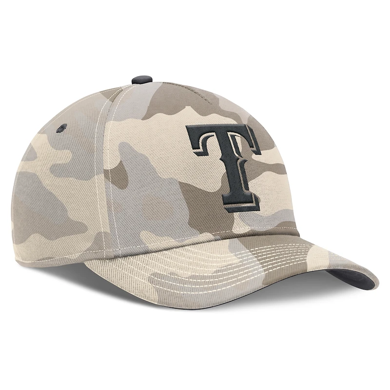 Men's Nike Natural Texas Rangers Camo Pack Rise Adjustable Hat
