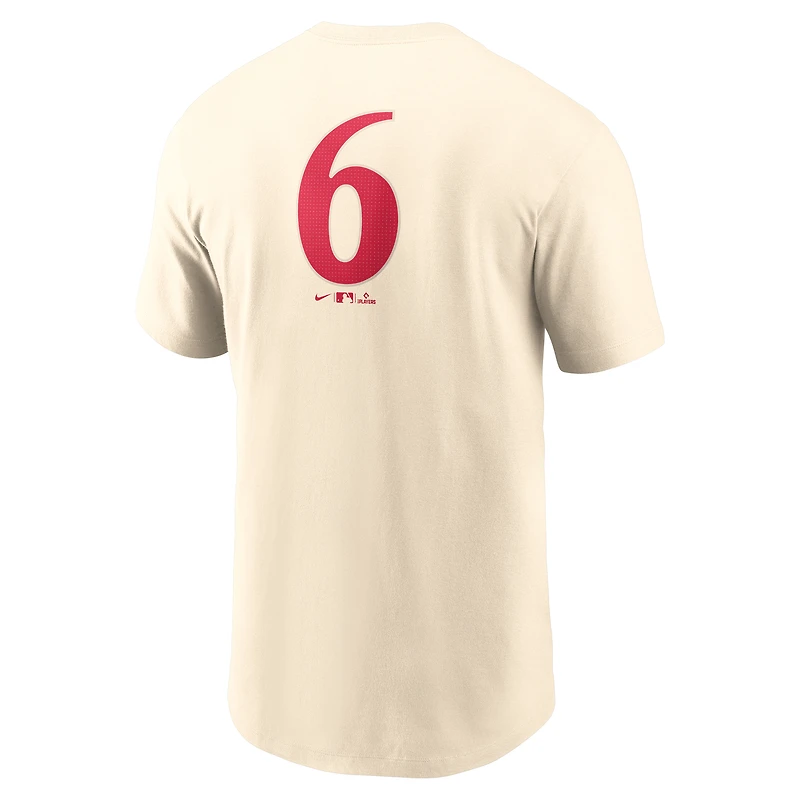 T-shirt Nike Natural Texas Rangers City Connect Fuse pour homme avec nom et numéro