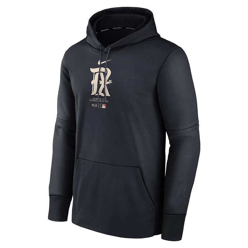Men's Nike Navy Texas Rangers Authentic Collection City Connect Performance Pullover Hoodie