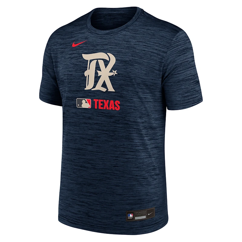 Men's Nike Navy Texas Rangers Authentic Collection City Connect Velocity Dri-FIT T-Shirt