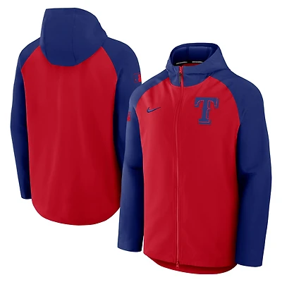 Men's Nike Red/Royal Texas Rangers Authentic Collection Raglan Performance Full-Zip Jacket