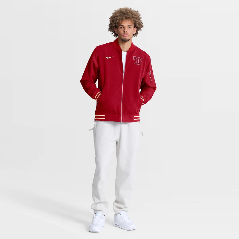 Men's Nike Red Texas Rangers 2026 City Connect Authentic Collection Relaxed Full-Zip Bomber Jacket