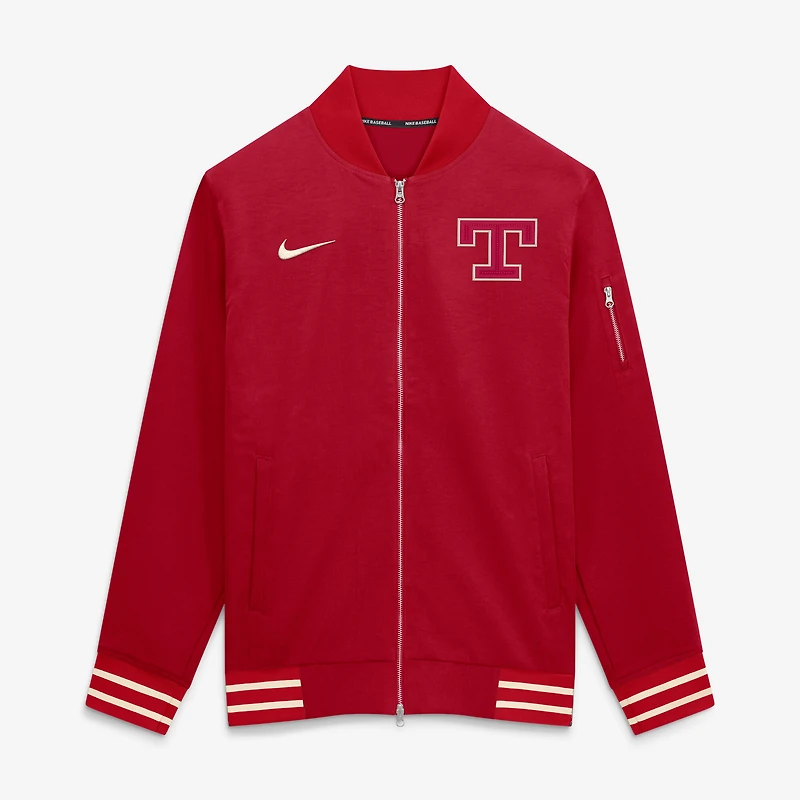 Men's Nike Red Texas Rangers 2026 City Connect Authentic Collection Relaxed Full-Zip Bomber Jacket