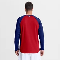 Sweat-shirt raglan Nike Dri-FIT Authentic Collection pour homme, rouge Texas Rangers