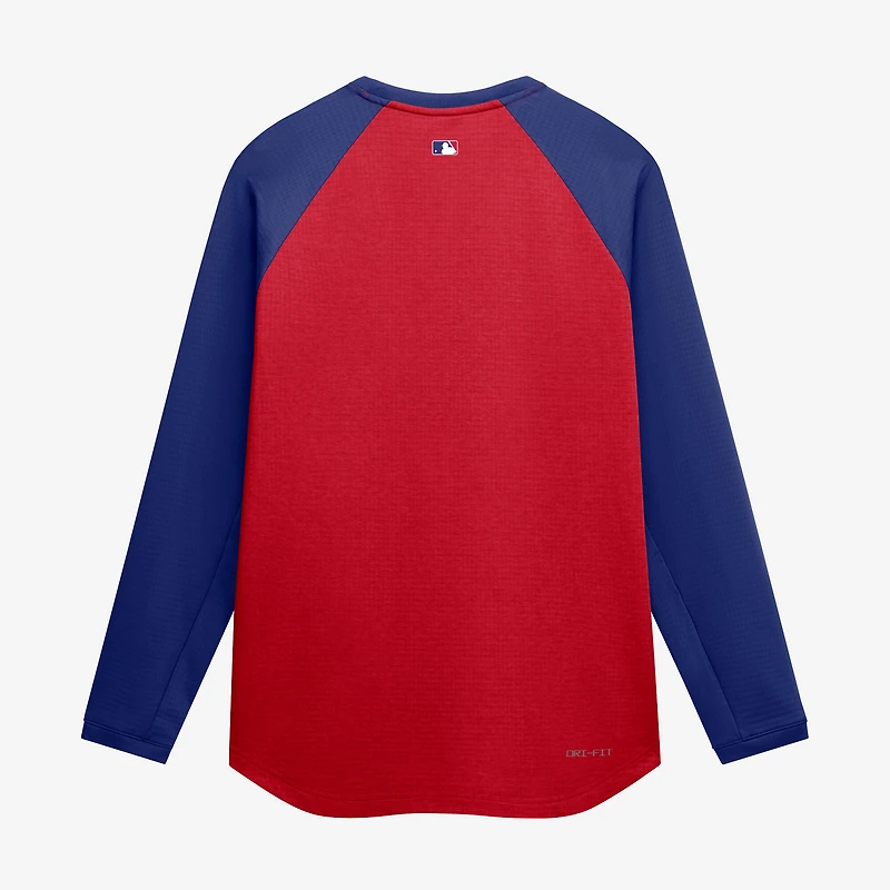 Men's Nike Red Texas Rangers Authentic Collection Raglan Dri-FIT Sweatshirt