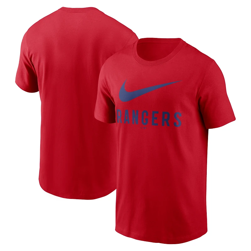 T-shirt Nike rouge Texas Rangers Swoosh pour homme