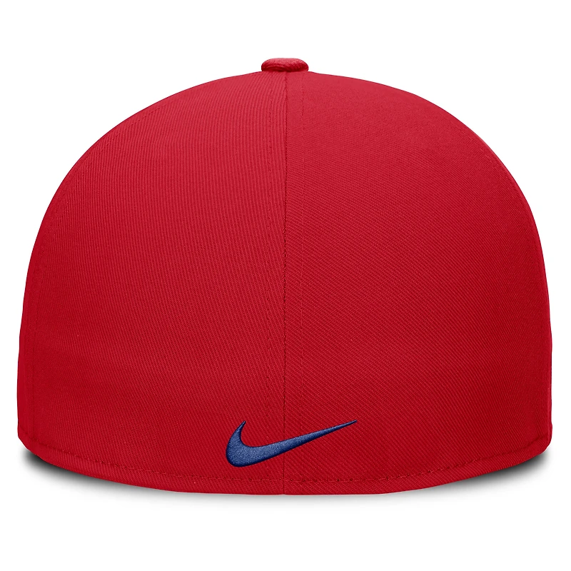 Men's Nike Red Texas Rangers Wordmark Dri-FIT Round Bill True Fitted Hat