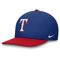 Casquette Nike Pro Performance Snapback pour homme, bleu royal/rouge, Texas Rangers
